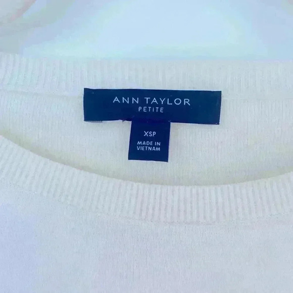 Ann Taylor Petite - XSP White Flutter Sleeve Top - Picture 4 of 4